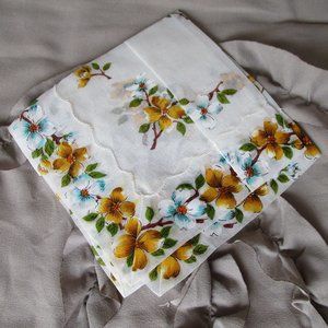 vintage new printed linen handkerchief